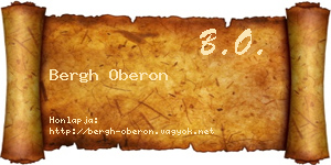 Bergh Oberon névjegykártya